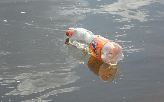Plastic vissen in de Eem