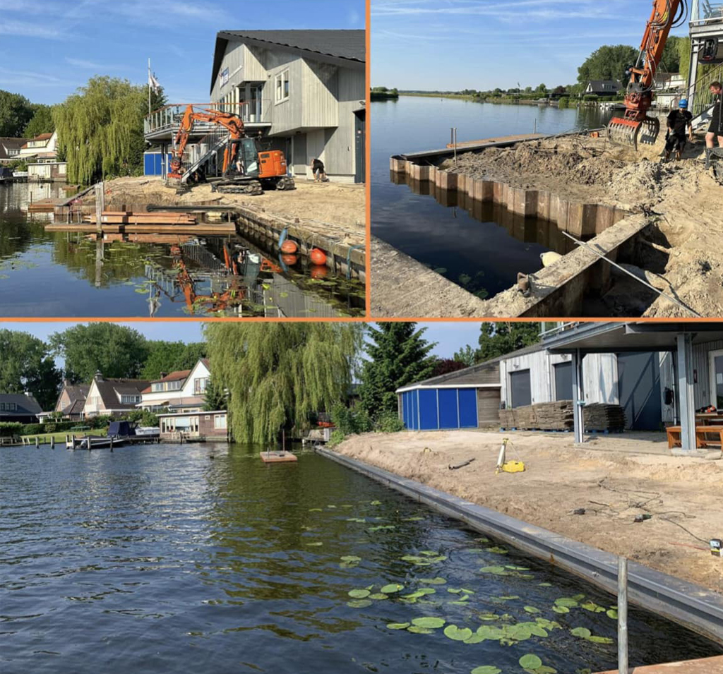 29 mei tot 16 juni 2023 – Varen vanaf De Eem niet mogelijk vanwege nieuwe kadewand en vlot. We mogen bij Hemus roeien